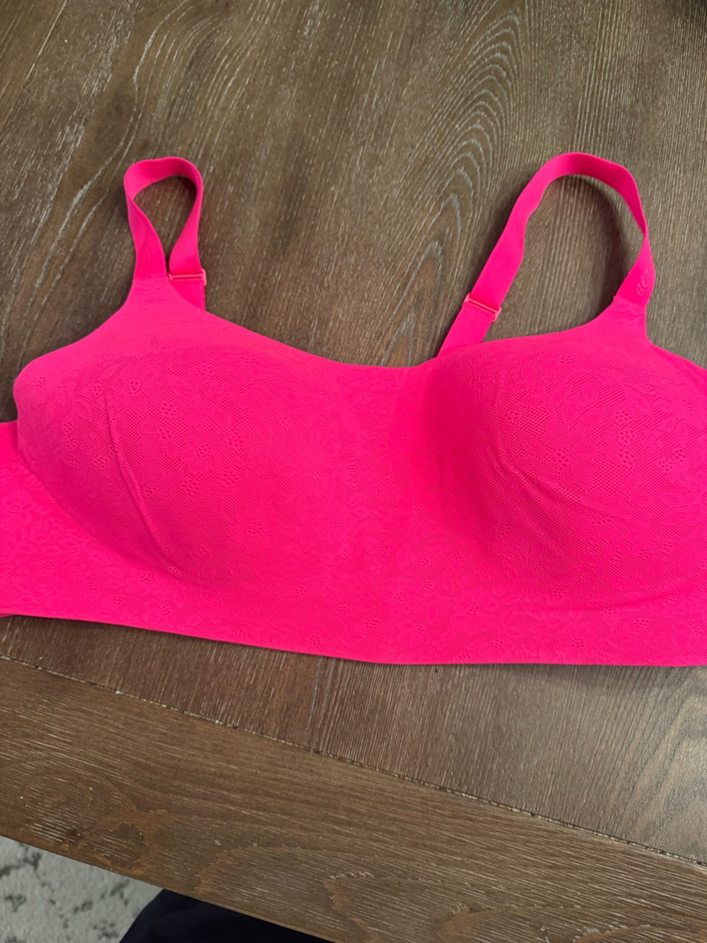 aerie Seamless Lace Molded Bra - Bright Pink